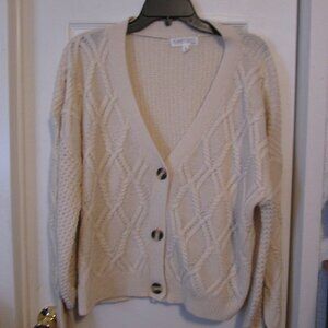 NWOT Planet Gold Plus Ivory Cardigan Sweater Size 2X